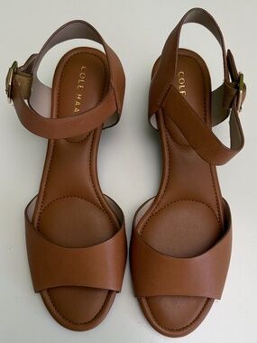Cole Haan Sandals Womens Size 5 Leather‎ Wedge Ankle Strap